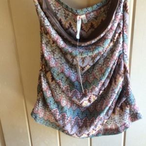 Printed off shoulder top